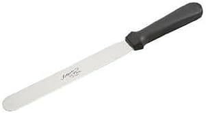Ateco Ultra Straight Spatula with 8-Inch Stainless Steel Blade, Plastic Handle, Dishwasher Safe, Black