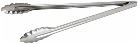 Winco Coiled Spring Medium Weight Stainless Steel Utility Tong, 16-Inch