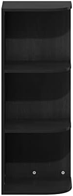 Furinno PASIR Book Shelf, 3-Tier Corner Bookshelf with Open Shelf, Standing Bookcase, 9.3 x 12 x 31.5 for Organization and Storage, for Living Room, Bedroom, Home Office, Blackwood