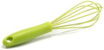 Mini Whisks 6 inch silica gel Whisk, Hand Egg Mixer for Flour Cake Egg, Kitchen Cooking Baking Use Whisk (green)