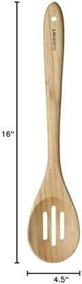 Cuisinart CTG-BAM-2SP Green Gourmet Bamboo Solid and Slotted Spoons, 2-Pack, 15.5" x 4.5" x 0.75"