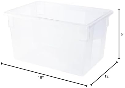 Rubbermaid Commercial Products Food Storage Box/Tote, 5 Gallon, Clear, for Restaurant/Kitchen/Cafeteria