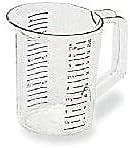 Rubbermaid Commercial Products Bouncer Clear Measuring Cup 4-Cup/1-Quart Clear Strong Food Grade Easy Read for Liquid/Dry Ingredients for Home/Professional Kitchen