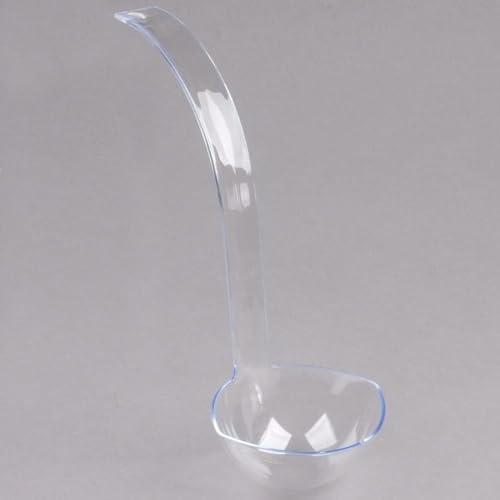 S.G 5oz Plastic Punch Ladle with Hanging Hole (13x4.25 Inches) – Clear Hard Plastic Soup Ladles for Serving & Cooking – Disposable Large Ladle Spoon for Clean Pouring of Punch, Gravy, Stews & Sauces