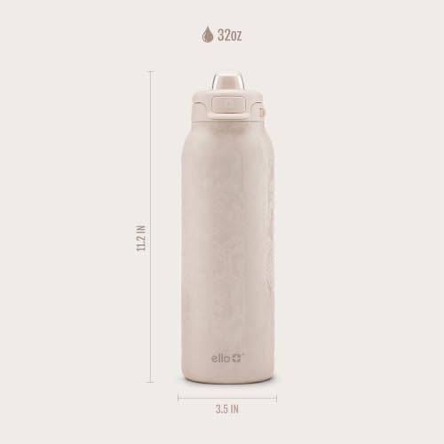 Ello Pop & Fill Insulated Stainless Steel Water Bottle with Quick Fill Lid, Leakproof Locking, Sip or Chug Spout, BPA-Free, Double Wall Vacuum Insulated for Sports, Travel & School- 22oz / 32oz / 40oz