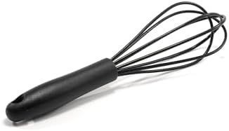 Mini Whisks 6 inch silica gel Whisk, Hand Egg Mixer for Flour Cake Egg, Kitchen Cooking Baking Use Whisk (black)
