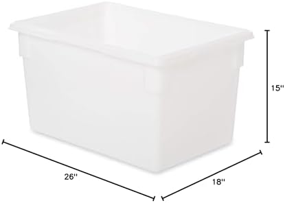 Rubbermaid Commercial Products Food Storage Box/Tote for Restaurant/Kitchen/Cafeteria, 21.5 Gallon, White