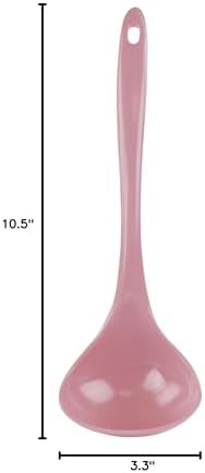 Reston Lloyd Melamine Soup Ladle Kitchen Utensil, Premium Quality Utensil with Heat Resistant Ergonomic Handle, Durable BPA-Free Plastic, 10.5 inch long, 6pc Set, Pink