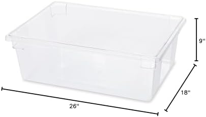 Rubbermaid Commercial Products Food Storage Box/Tote for Restaurant/Kitchen/Cafeteria, 12.5 Gallon, Clear