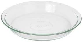 Pyrex Glass Bakeware Pie Plate 9" x 1.2" Pack of 2 - Clear - Original Genuine Pyrex - Made in the USA