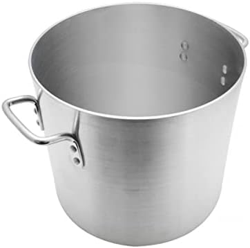 TrueCraftware- 32 qt. Aluminum Stock Pot with Riveted Handles 4mm Thickness- Multipurpose Pot Cookware Large Stockpot Stew For Cooking Simmering Soup Seafood Stock Home Kitchen Restaurant