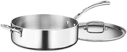 Cuisinart FCT33-28H French Classic Tri-Ply Stainless 5-1/2-Quart Saute Pan with Helper Handle and Cover