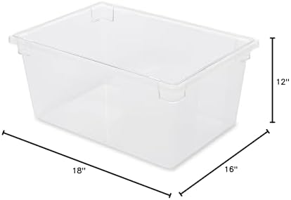 Rubbermaid Commercial Products Polycarbonate Food Storage Box/Tote, 16.5 Gallon, Clear, for Restaurant/Kitchen/Cafeteria