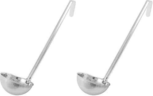 Winco 8 oz Red Prime Stainless Steel Ladle (Pack of 2)