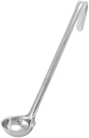 Winco 1.5 oz Red One-Piece Stainless Steel Ladle
