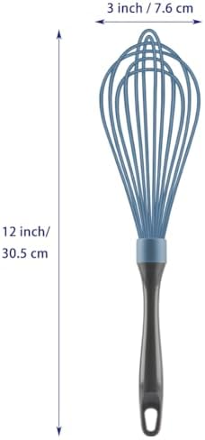 OYV Dishwasher Safe Silicone Whisk, 12-Inch, Non-Scratch, Blue
