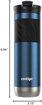 Contigo Byron 2.0 Stainless Steel Travel mug with Snapseal Lid and Grip, 24oz, Blueberry, BPA Free and Leak Proof
