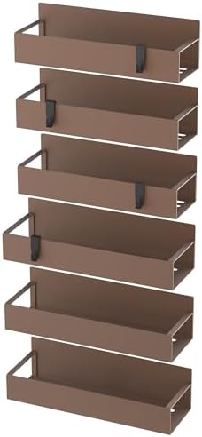 HuggieGems Metal Magnetic Spice Rack for Refrigerator Bronze, 6 Pack