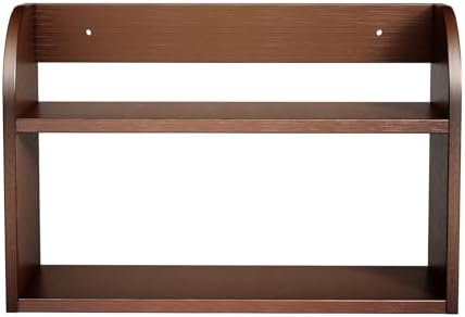 ROMGUAR CRAFT 2 Tier Bamboo Spice Rack, Countertop or Wall Mounting, Brown