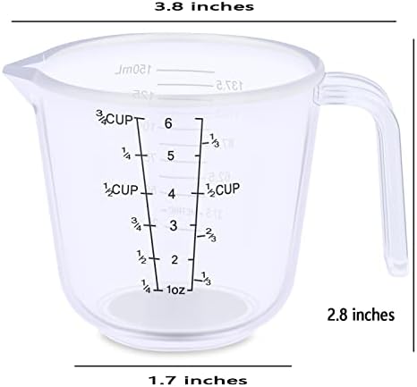 DOTINGHUX Measuring Cup, 3/4 Cup, Clear (Pack of 3)