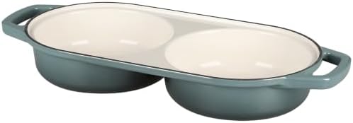 EDGING CASTING Enameled Cast Iron Double Bread Dutch Oven, Slateblue