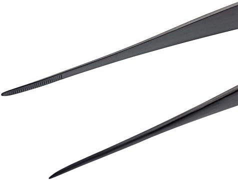 Mercer Culinary 18-8 Stainless Steel Precision Plus Chef Plating Tong, Fine Point, 6-1/8 Inch, Matte Black