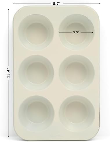 Martha Stewart Gallen 6 Cup Nonstick Carbon Steel Muffin and Cupcake Pan - Teal Durable Bakeware for Muffins, Cupcakes & Mini Cakes