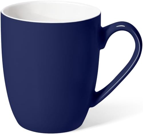 Urbanstrive 16 oz Large Coffee Mugs Ceramic Coffee Mug White Coffee Cups Tea Cups Idea Gift for Women Men House Warming Gifts New Home Office (1, Dark Blue)