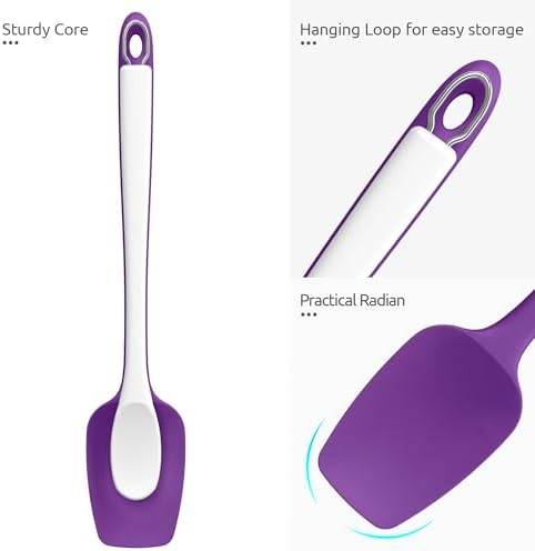 U-Taste 14" Long Silicone Spoonula, 600°F High Temp Spoon Spatula, Purple