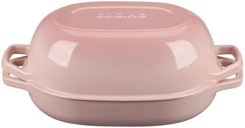 EDGING CASTING Enameled Cast Iron Oval Dutch Oven Pot with Lid, Dutch Oven for Sourdough Bread Baking, Bread Oven, Bread Dutch Oven, Oval Bread Pan, 7qt, Pink