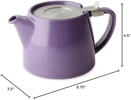 FORLIFE Stump Teapot with SLS Lid and Infuser, 18-Ounce, Purple