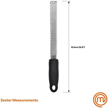 MasterChef Lemon Zester Grater with Handle, Stainless Steel, Non Slip Grip