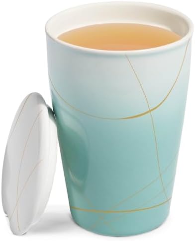 Tea Forte Double-Walled Ceramic Kati Cup, Wellbeing, 12 oz