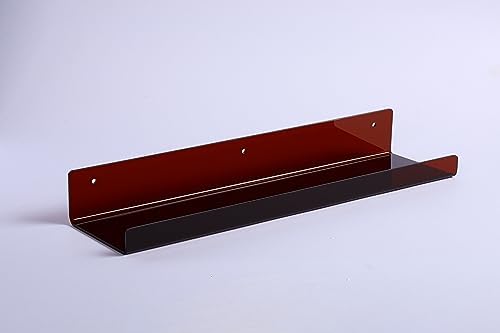 upsimples 4 Pcs 15" Acrylic Shelves for Wall Decor and Display, Brown