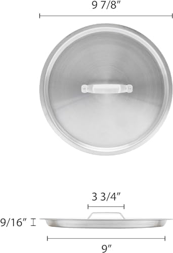 TrueCraftware- 8 qt. Aluminum Stock Pot Lid 9-3/4" x 1-1/4" 1.5mm Thickness- Multipurpose Pot Cover Cookware for Pasta Soup Pots Large Stockpot Lid Simmering Stew Pot Dishwasher Safe