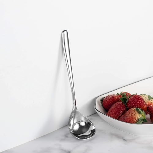 IMEEA 8-Inch Gravy Ladle SUS304 Stainless Steel Serving Ladle, Set of 4