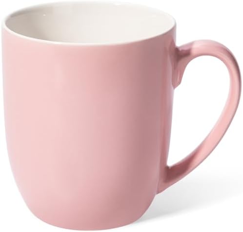 Urbanstrive 16 oz Large Coffee Mugs Ceramic Coffee Mug White Coffee Cups Tea Cups Idea Gift for Women Men House Warming Gifts New Home Office (1, Pink)