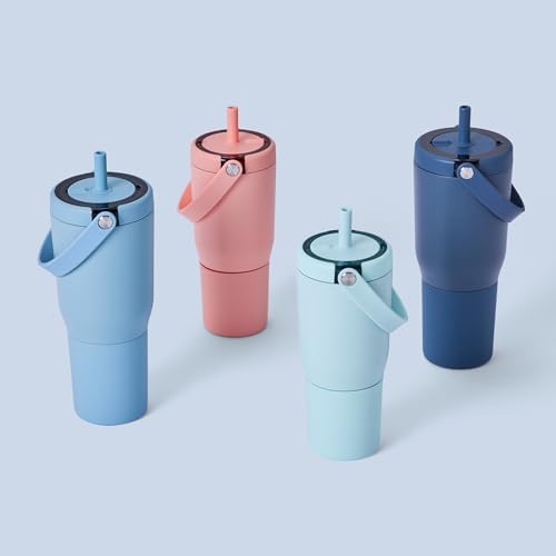 BrüMate Resa 35oz 100% Leakproof Travel Tumbler with Handle & Straw | Flexible SoftSip Straw | Silicone Sleeve for Durability | Stainless Steel | Cup Holder & Travel Friendly Water Bottle | (Dune)