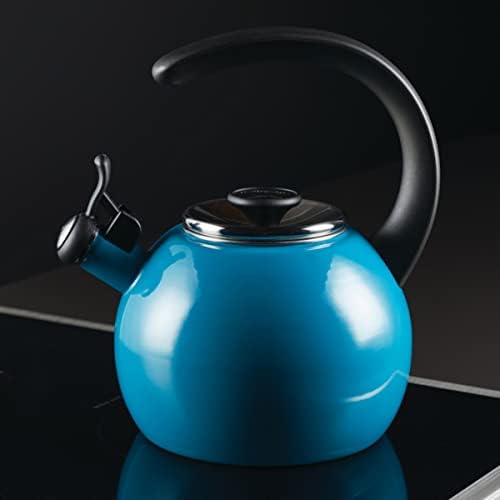 Circulon Tea Kettle Stovetop, Enamel on Steel Whistling, 2-Quart, Turquoise