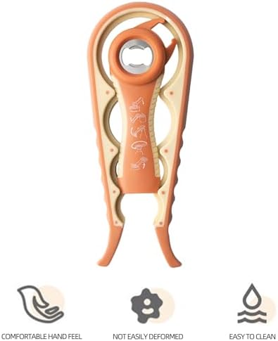 Bottle Opener for Arthritic Hand,Jar Opener for Old People, Children, Women, Those with Weak Hands,Multifunctional Kitchen Gadgets (A-Orange)