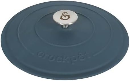 Crock-Pot Artisan 7-Quart Round European Enameled Cast Iron Dutch Oven – Matte Navy Blue, Durable Oven Safe Cookware