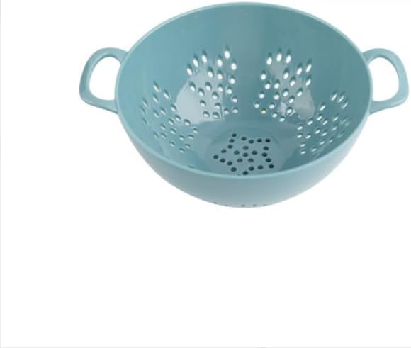 Heavy Duty 6 Inch Mini Food Colander, Dishwasher Safe with Double Handles for Fruit Vegetable BPA Free (Light blue)