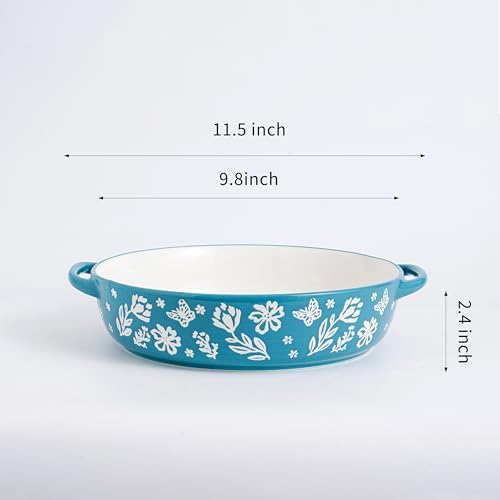 Wisenvoy Pie Pan Ceramic Pie Dish 9.8 Inches Pie Plate Porcelain Deep Dish Pie Pan Non-Stick Pie Pans