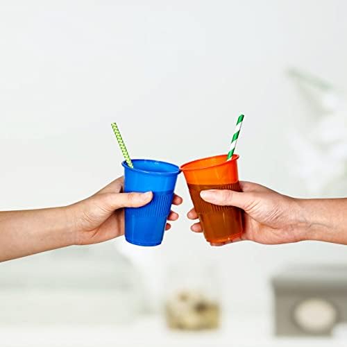 Lilymicky 500 Pack 9 oz Disposable Plastic Cup in 5 colors, Great for Party
