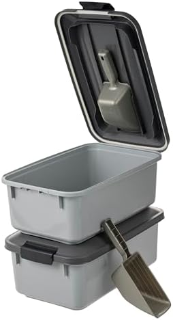 IRIS USA Dog Food Storage Container, 2-Pack, Up to 14 lbs, Gray