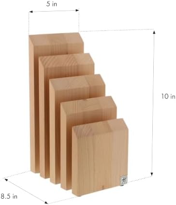 ZWILLING Upright Magnetic Knife Block, Made in Italy, Natural Beechwood Kitchen Knife Holder, Contemporary Countertop Storage