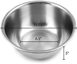 Fox Run Large Stainless Steel Mixing Bowl, 6.25-Quart, 11.75 x 5.5 inches, Metallic