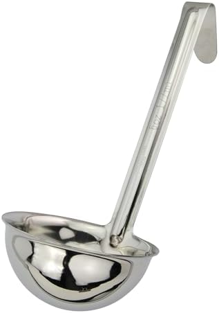 Winco 6 oz Red One Piece Stainless Steel Ladle