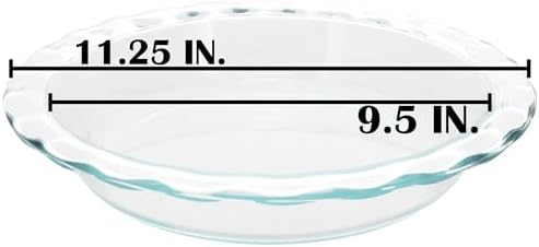 Pyrex C-209 9.5in Fluted Rim Glass Pie Plate - Made in USA