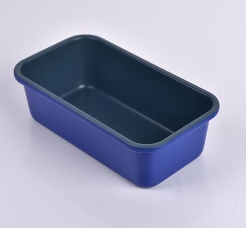 Monfish loaf pan baking bread 1lb loaf bread pans for home baking cake 9x5inch set of 2 haze blue non stick coating Royal blue carbon steel